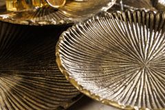Handgefertigte XXL Deko Schale ABSTRACT LEAF 45cm gold Metall Aluminium Schmuckablage