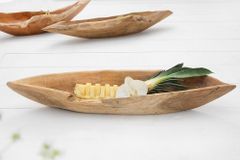 Massive Schale NATURE BOAT 60cm natur Teakholz Wurzelholz