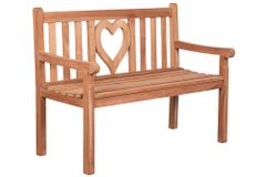 Massive Gartenbank EMPIRE TEAK Herz 120cm natur Teakholz