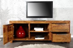 Massives TV-Board PURE 135cm braun Sheesham stone finish Lowboard Palisander