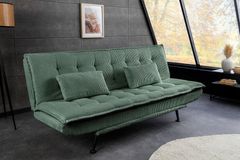 Modernes Schlafsofa JAZZ 190cm grün Cord 3-Sitzer Couch