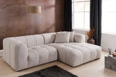 Modernes Ecksofa ZERO GRAVITY 240cm graphit beige Strukturstoff 3-Sitzer Couch