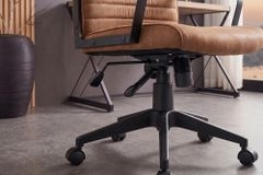 Höhenverstellbarer Bürostuhl LAZIO vintage braun Microfaser drehbar mit Rollen