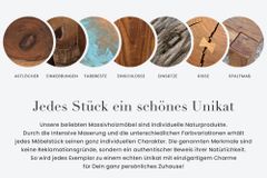 Design Couchtisch IRON CRAFT 100cm Mangoholz Eisen Industrial Design massiv schwarzes Gestell