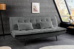 Modernes Schlafsofa JAZZ 190cm grau Cord 3-Sitzer Couch