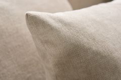 XXL Wohnlandschaft KENT 305cm champagner beige Vogue Velours Samt Federkern mit Hocker