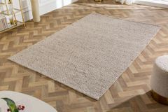 Design Teppich WOOL 240x160cm silbergrau aus Wolle