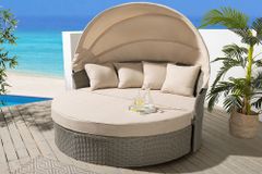 Outdoor Sonneninsel PLAYA LIVING 165cm natur Polyrattan inklusive Kissen Aluminium wetterfest
