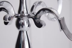 Kerzenständer MODERN BAROCK 120cm silber 5-armig Lüster Aluminium poliert Kerzenhalter