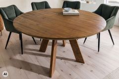 Runder Esstisch ART WOOD 140cm braun honey finish Mangoholz massiv