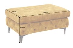 Chesterfield Hocker MODERN BAROCK 90cm senfgelb Samt Sitzhocker Fußhocker