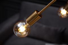 Elegante Hängelampe SPUTNIK 87cm gold mit 14 Leuchtarmen