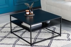 Moderner Couchtisch DURA STEEL 70cm schwarz Metall mit Ablagefach