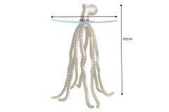 Runder Beistelltisch WILDLIFE OCTOPUS 70cm messing gold Metall Glas Skulptur handmade