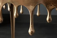 Extravaganter Couchtisch LIQUID LINE L 46cm gold Tropfen-Design