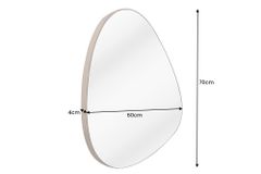 Moderner Wandspiegel NOEMI 70cm natur Eiche Massivholz handmade asymmetrisches Design