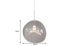 Runde Hängelampe LIQUID DIAMOND 35cm smoke Glas Stahl Kugelleuchte