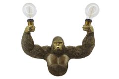 Moderne Wandlampe KING APE 50cm gold Affen-Skulptur handmade