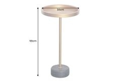 Runder Beistelltisch TRAYFUL 60cm gold Eisen schwarzer Marmorfuß handmade