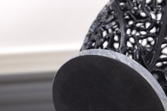 Design Tischlampe ABSTRACT LEAF schwarz Metall Marmorfuß handmade