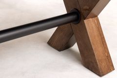 Industrial Bank GOLIATH 180cm natur Pinienholz X-Gestell schwarz Metall
