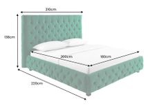 Design Boxbett PARIS 180x200cm dunkelgrün Samt Chesterfield Doppelbett