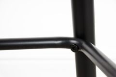 Design Barhocker MILANO senfgelb Samt Barstuhl mit Lehne Metall schwarz