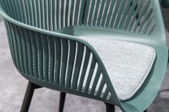 Moderner Stuhl SIGNUM salbei schwarz Kunststoff Gartenstuhl Indoor Outdoor mit Armlehnen