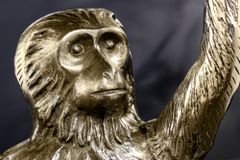 Design Beistelltisch WILDLIFE MONKEY 60cm gold antik Metall handmade