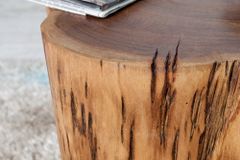 Massivholz Couchtisch GOA 50cm Akazie Baumstamm Hocker Beistelltisch handmade