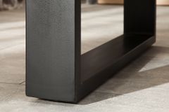 Massiver Esstisch IRON CRAFT 160cm natur Mangoholz Eisen Kufengestell Industrial Design