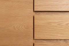 Modernes Sideboard OAK GRAIN 160cm natur Eichenholz vier Fächer mit drei Schubladen