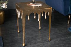 Extravaganter Beistelltisch LIQUID LINE S 34cm gold Tropfen-Design