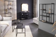 Modernes Bücherregal SLIM LINE 115cm graphit Metallgestell mit fünf Regalböden