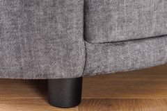 Nachttisch SIGNUM 55cm oval grau Vogue Seiden Samtstoff inkl. Beleuchtung Schubladen