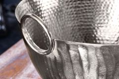 Handgearbeitete Deko Schale ORIENT 40cm silber Metall Hammerschlag Design