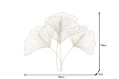 Elegante Wanddeko GINKGO 90cm gold in filigraner Blattform