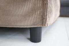 Großer Sitzhocker HEAVEN 100cm greige Cord Sofahocker abnehmbarer Bezug