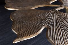 Dekorativer Couchtisch GINKGO LEAFS 75cm gold handmade Metall
