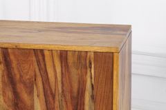 Massivholz Beistelltisch CUBUS 45cm braun Sheesham stone finish Regal Nachttisch