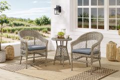 In- und Outdoor Garten-Set ELYSEE natur grau Polyrattan Aluminium inkl. Tisch Kissen