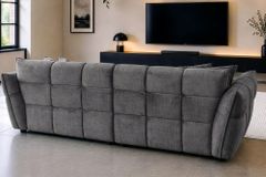 XXL Sofa CLOUD 260cm grau Vogue Samtstoff Bigsofa Federkern inkl. Kissen