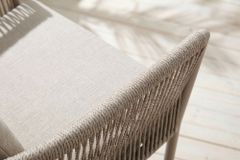 Stapelbarer Stuhl ROPE greige Aluminium Gartensessel inkl. Kissen In- und Outdoor