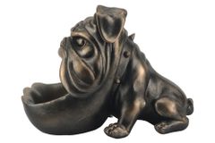 Deko-Figur BULLDOG 30cm bronze mit Ablagefach handmade