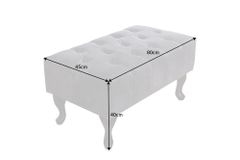 Edler Chesterfield Fußhocker antik grau Microfaser mit Knopfheftung und Nietenbesatz