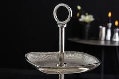 Moderne Etagere ORIENT 45cm silber Hammerschlag-Design mit drei Etagen