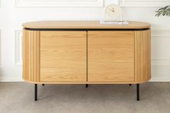 Modernes Sideboard ATELIER 120cm natur Eiche schwarz Metall vier Fächer