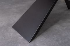 Ausziehbarer Esstisch EUPHORIA 180-220-260cm weiß Carrara Oro Keramik schwarz Metall