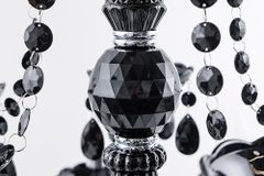 Design Kronleuchter BLACK CRYSTAL XL 80cm schwarz Acryl 15-armig Lüster