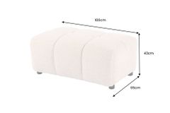 Moderner Hocker CLOUD 100cm beige Bouclé Tweed Soft Federkern Fußhocker Sitzhocker